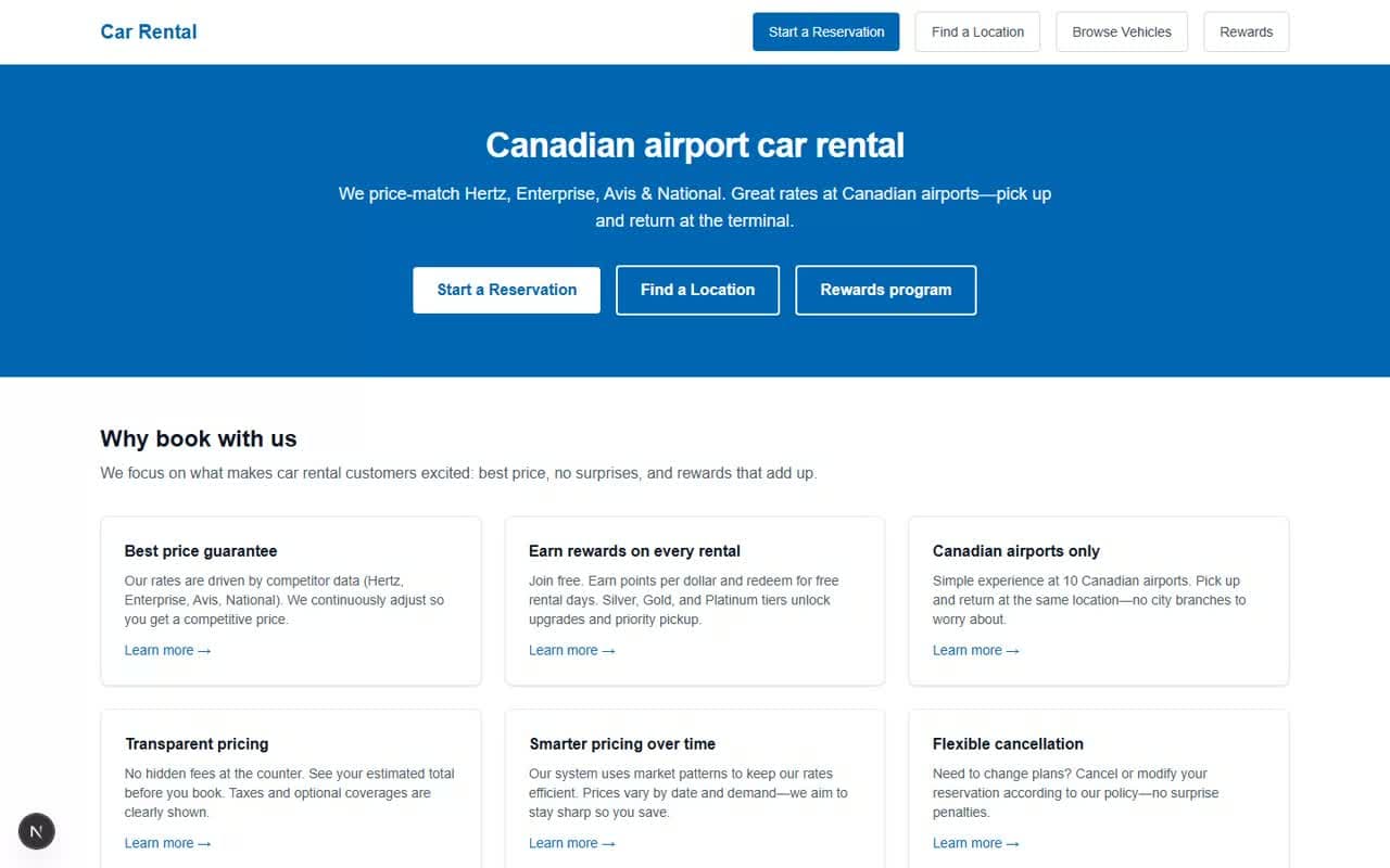 Car Rental product screenshot