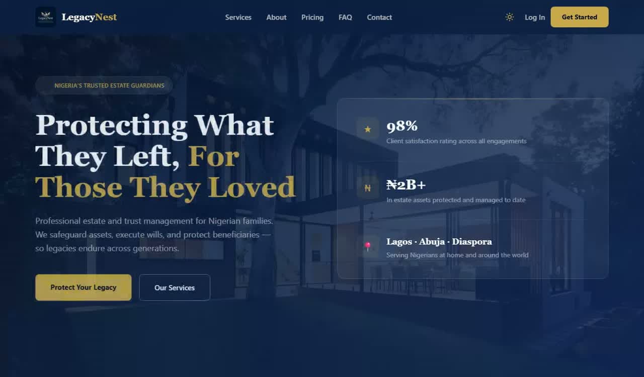 LegacyNest product screenshot