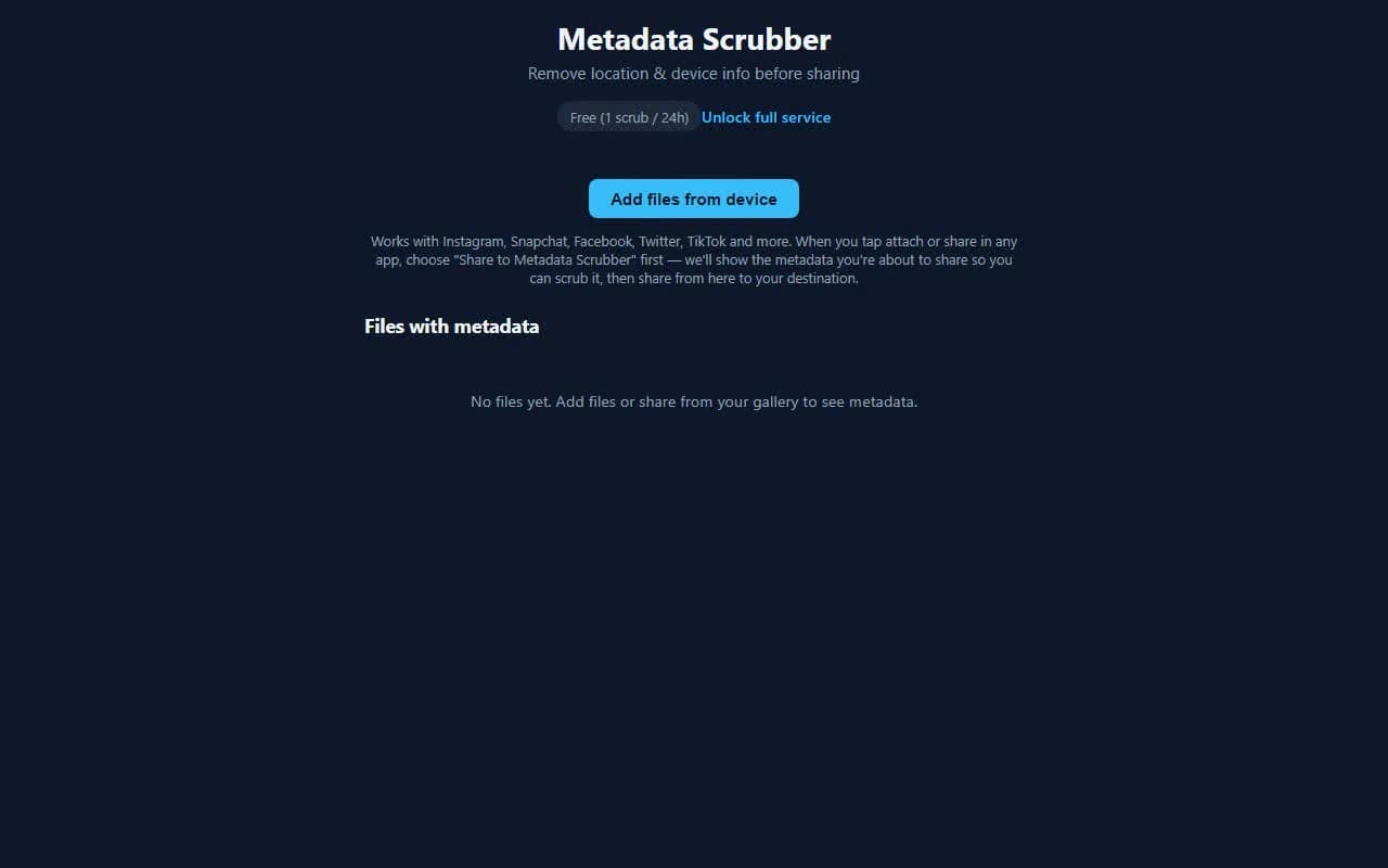 Metadata Scrubber product screenshot