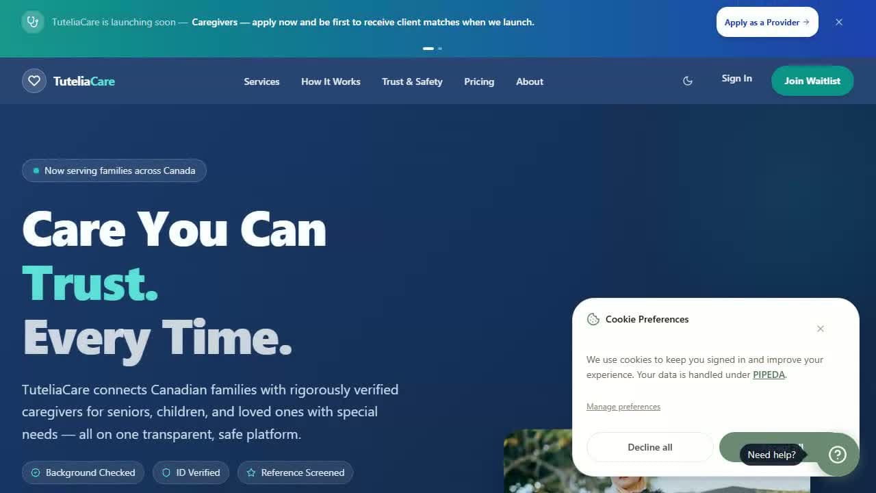 TuteliaCare product screenshot